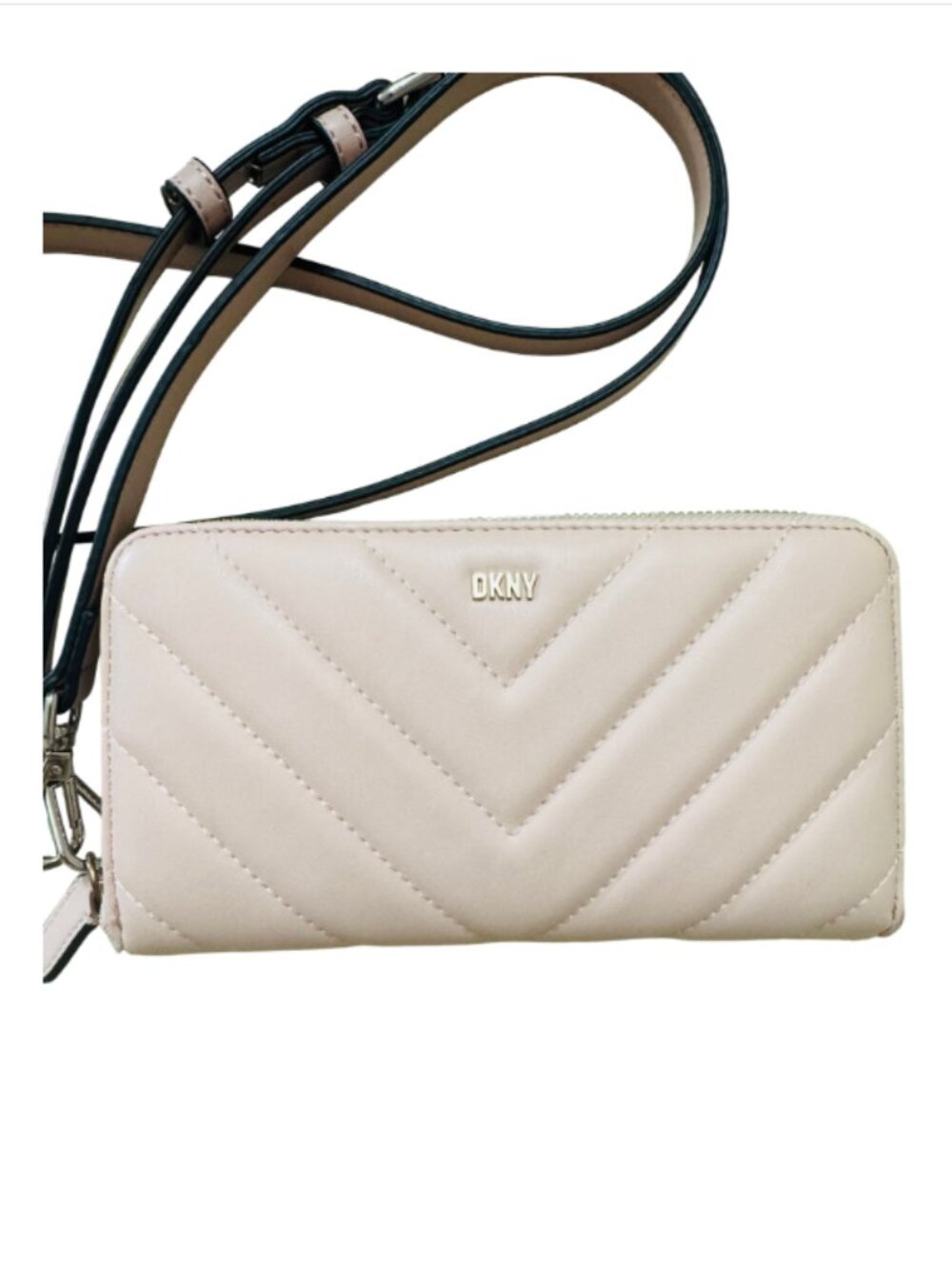DKNY Pink Chevron Puff Wallet